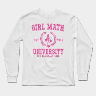 Girl Math University Valentine Shirt or Sweatshirt Gift For Girlfriend, Valentines Long Sleeve T-Shirt